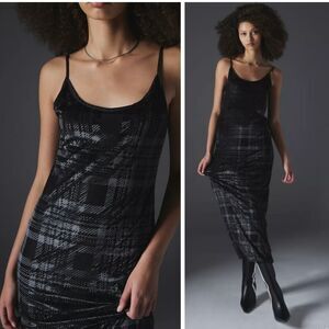 NWOT|Silence + Noise Sage Velvet Maxi Dress, SMALL